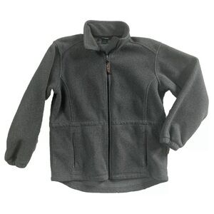 LL BEAN polartec women’s medium gray full zip jacket pockets